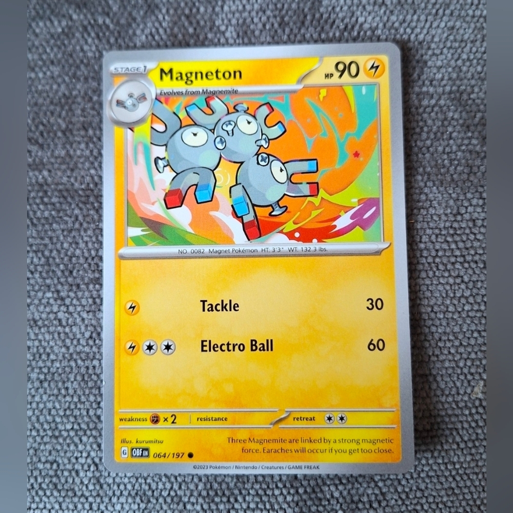 Pokemon Magneton 64/197 TGC Obsidian Flames Card